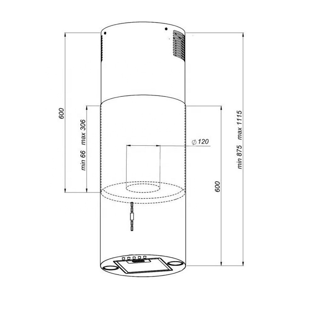 Major Kitchen Appliances Cooker Hood  Kitchen Vent ISLAND Range Hood Chimney Curved Tubular's  Cooker Hood Extractor