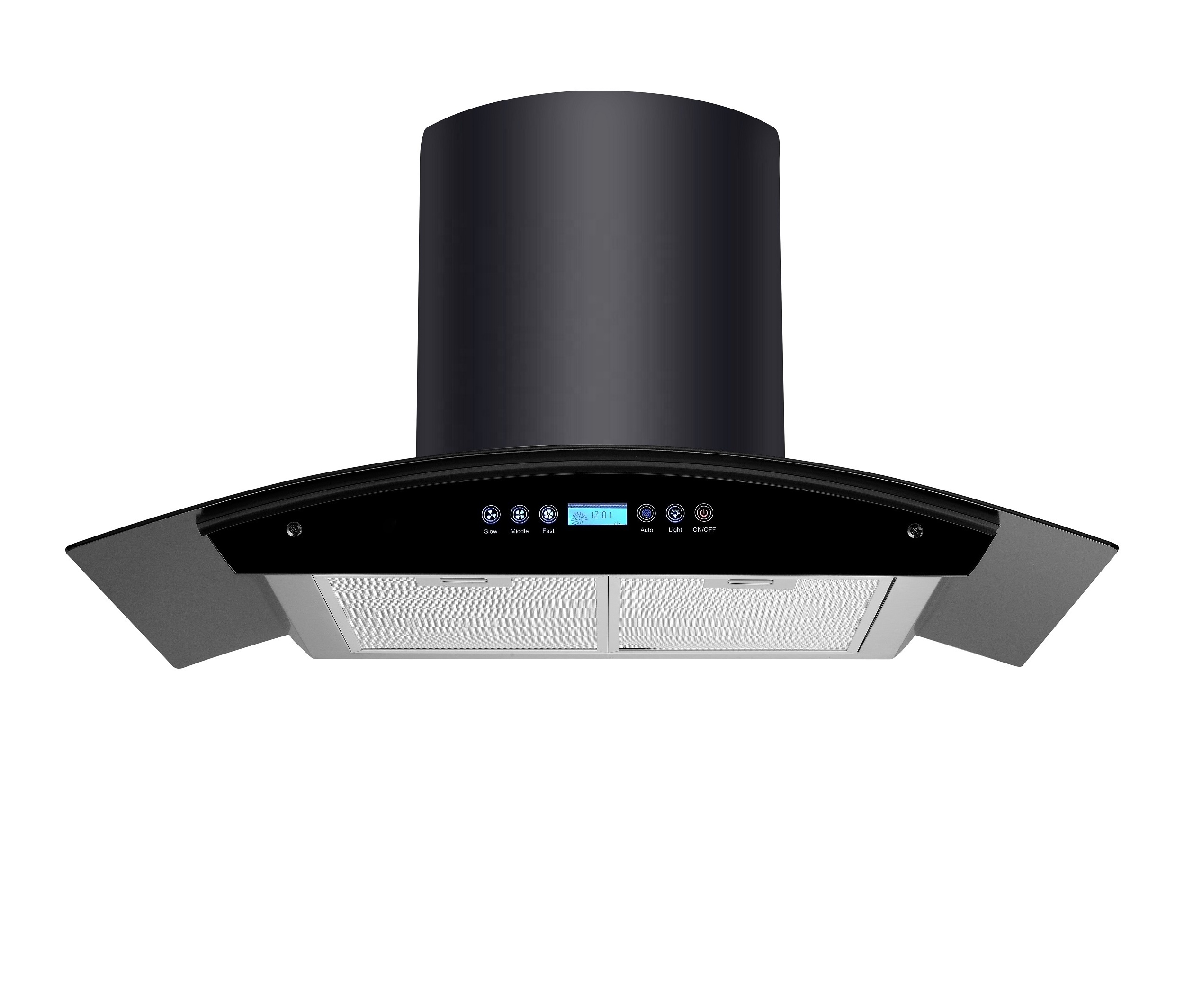 900mm 201#SS  Gesture Control heat auto clean oil extractor kitchen chimney cooker hood  copper range hoods