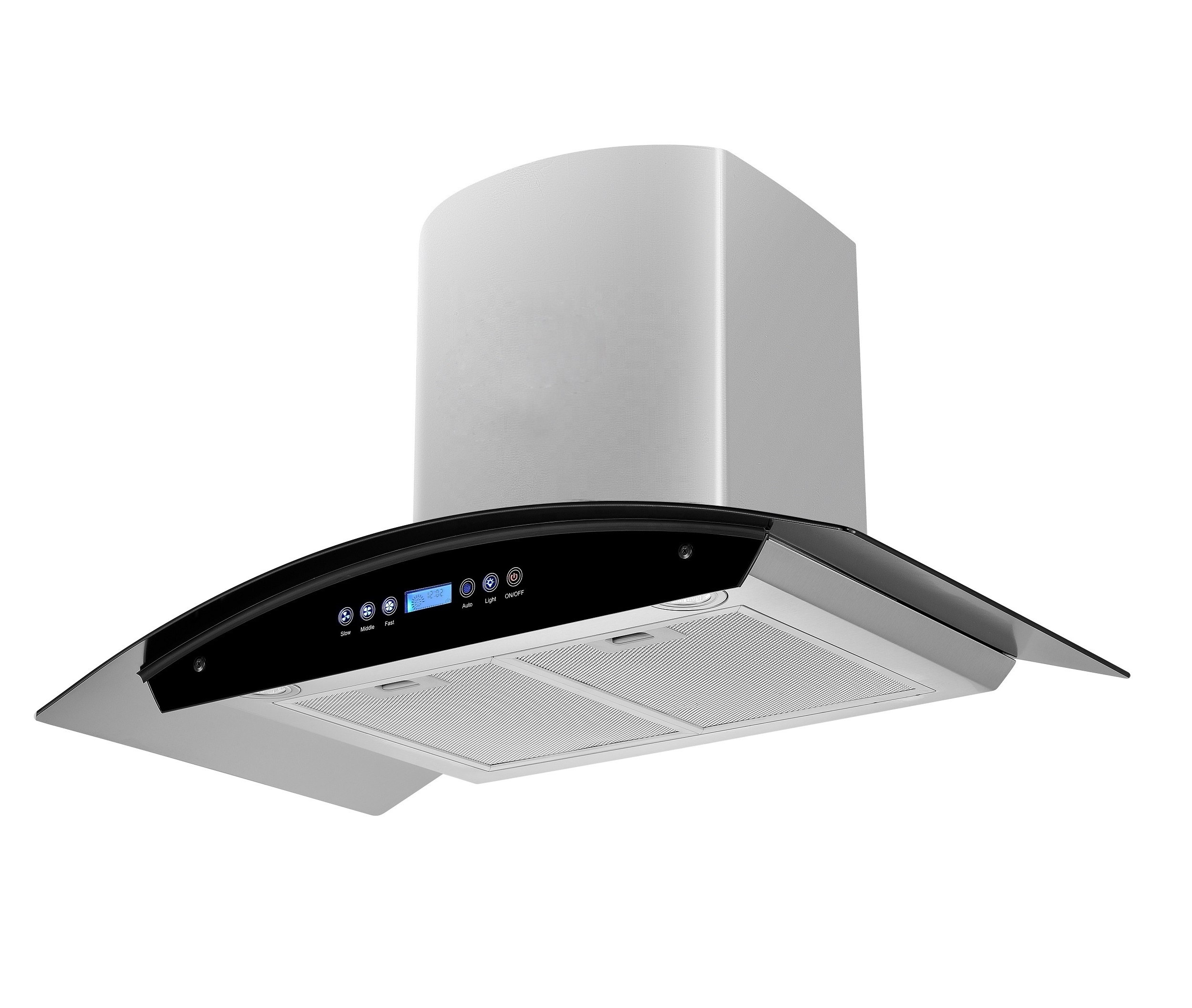 900mm 201#SS  Gesture Control heat auto clean oil extractor kitchen chimney cooker hood  copper range hoods