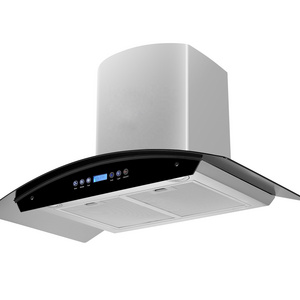 900mm 201#SS  Gesture Control heat auto clean oil extractor kitchen chimney cooker hood  copper range hoods