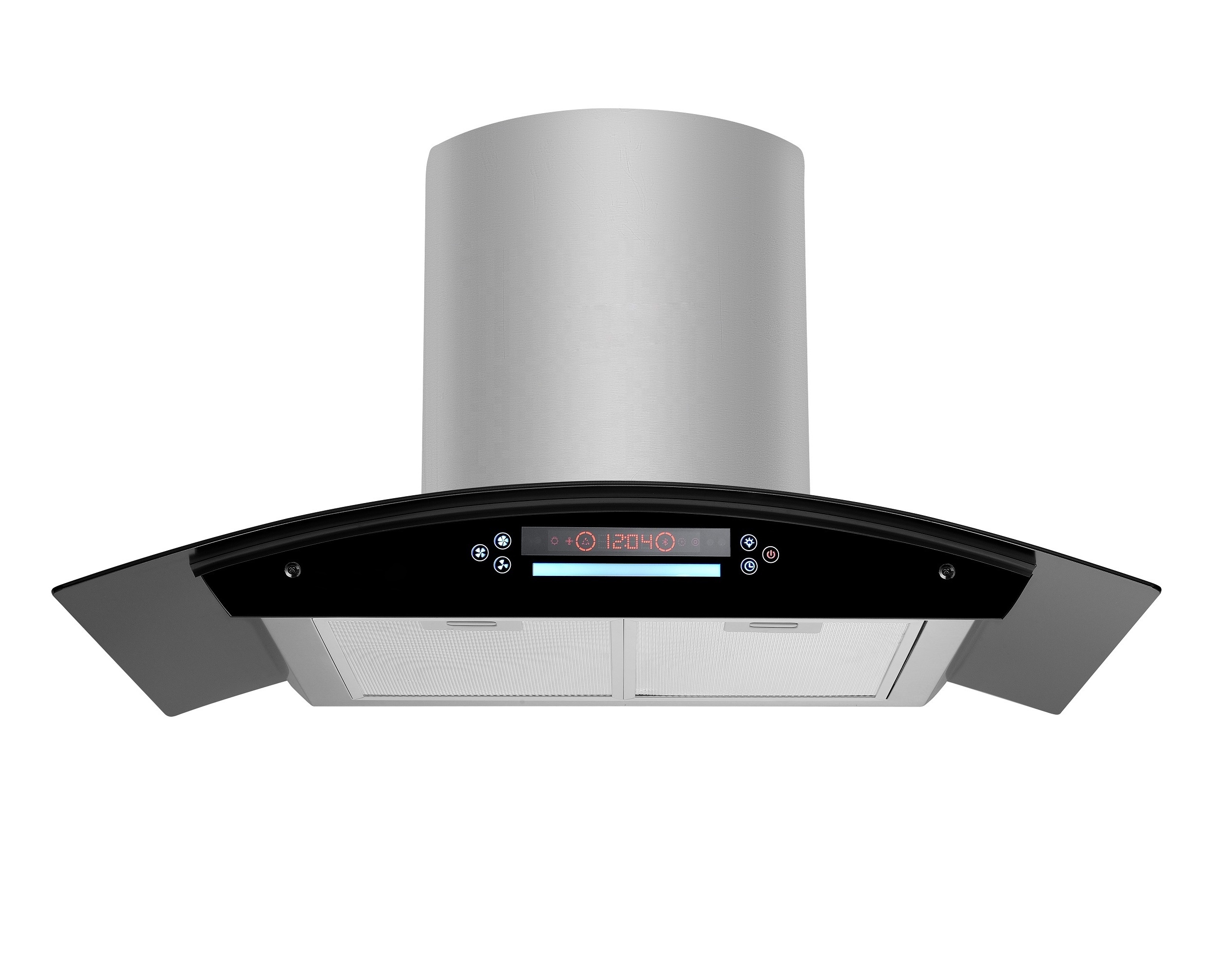 900mm 201#SS  Gesture Control heat auto clean oil extractor kitchen chimney cooker hood  copper range hoods