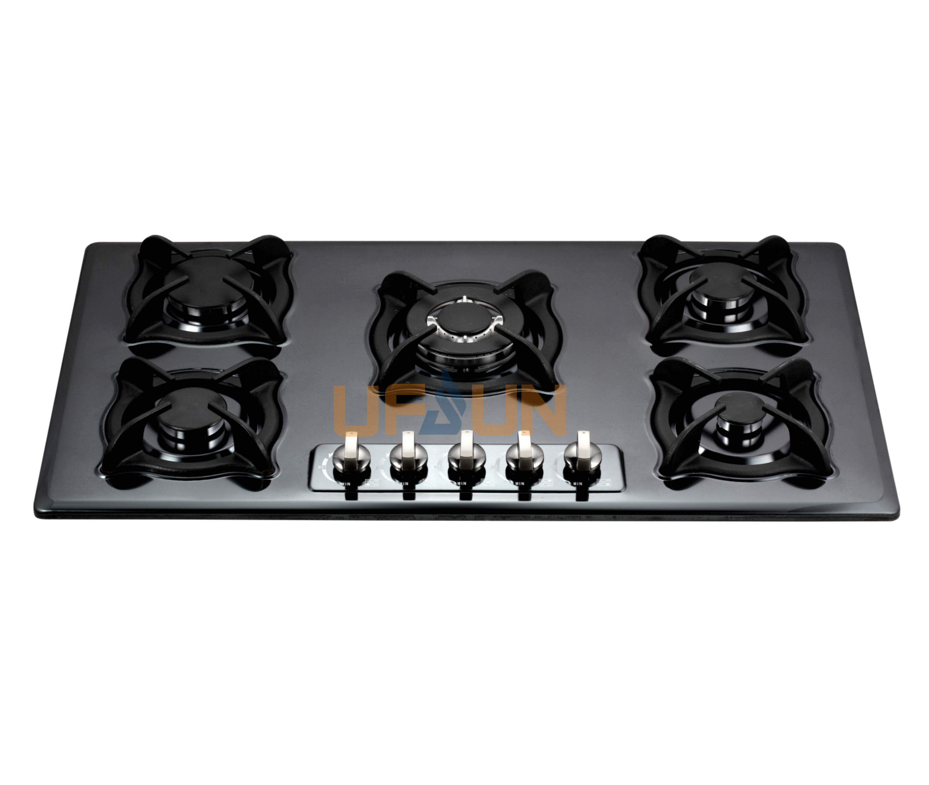 Long lifetime kitchen appliance 5 burners best glass type built in gas stove / gas hob / gas cooker