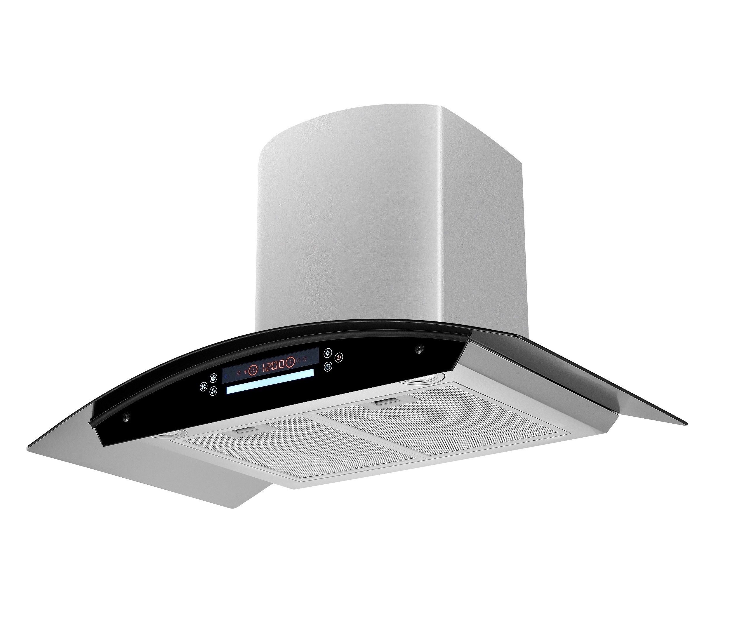 900mm 201#SS  Gesture Control heat auto clean oil extractor kitchen chimney cooker hood  copper range hoods