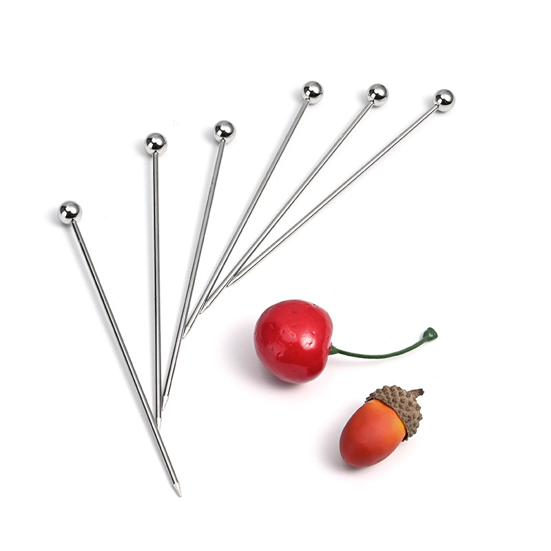 Stainless Steel Cocktail Picks Reusable Toothpick Metal Martini Toothpicks for Olives Sandwich Fruit Picks