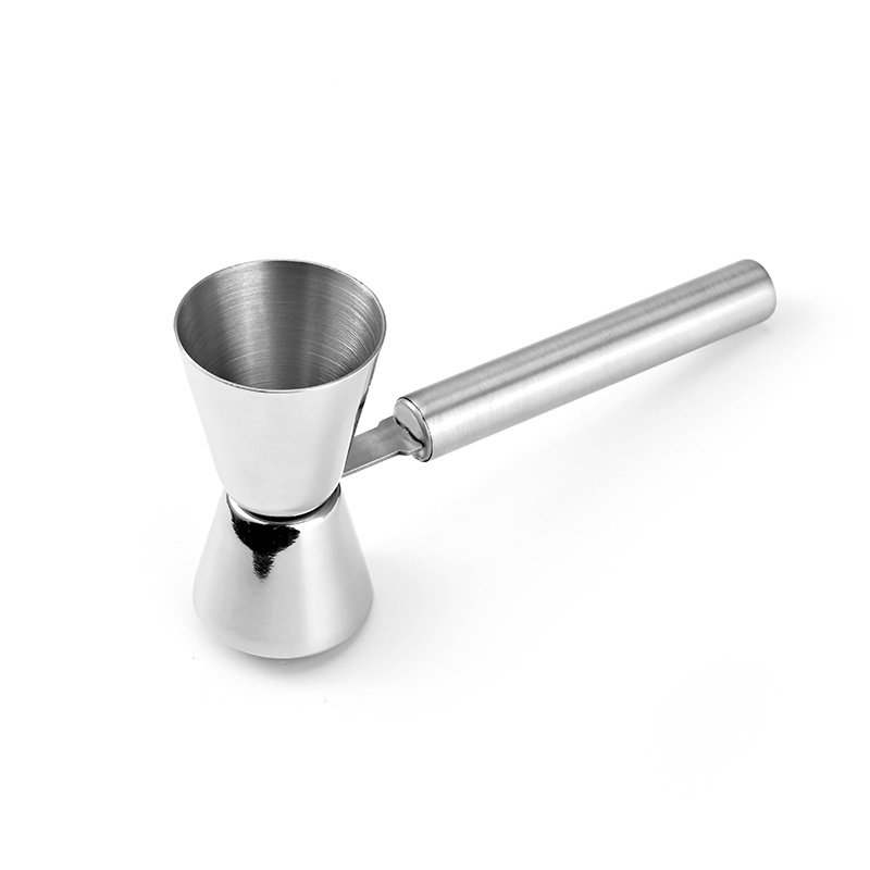 Double-Side Measuring Cup Cocktail Measuring Jigger with Handle 304 Stainless Steel Bartender Cup