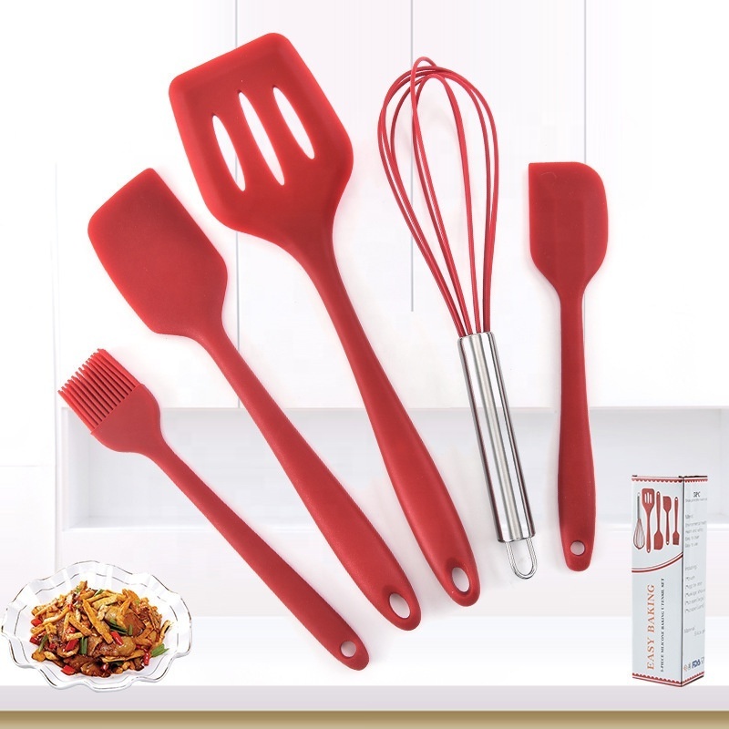 Household Food Grade Baking Tools Cooking Utensil Kit 5 Set Silicone Kitchen Ware