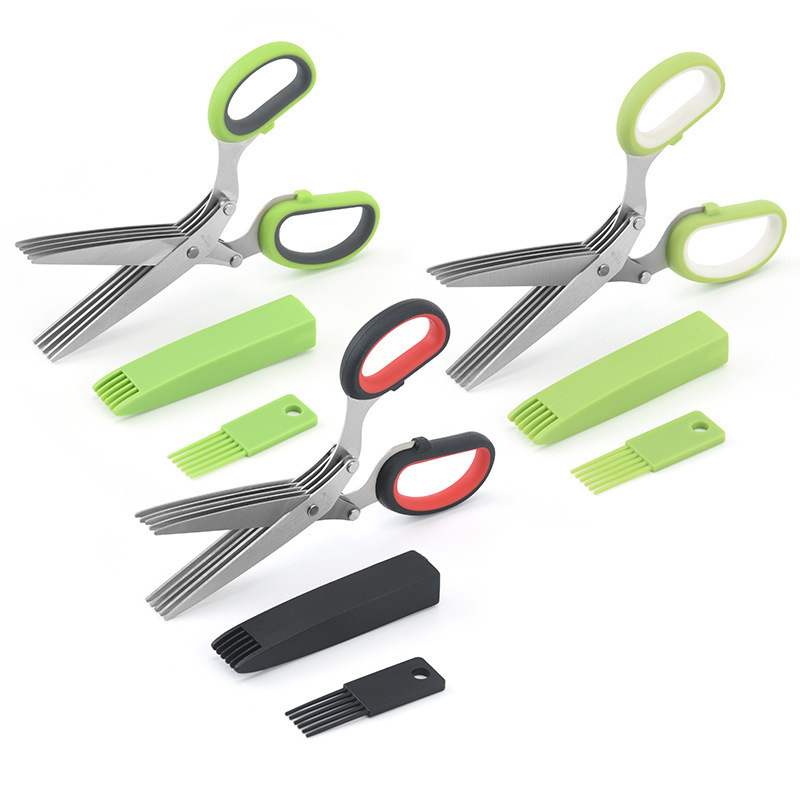 Stainless steel five layer shredded paper scallion vanilla scissors easy to clean