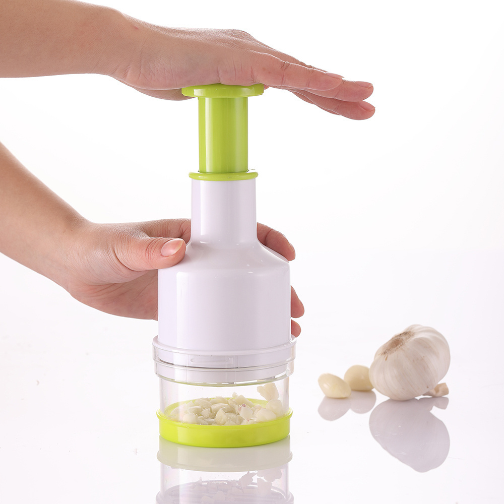 Hand held garlic chopper for kitchen