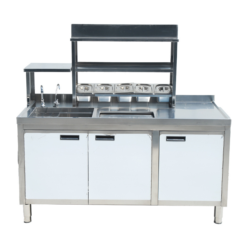 Custom stainless steel with locker milk tea juice shop milk tea bar counter