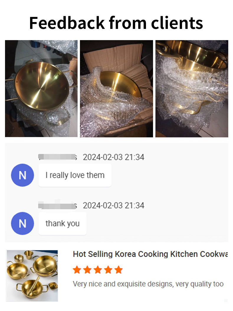 Good Quality Stainless Steel Golden Soup Pot Korean Ramen Instant Noodle Seafood Lobster Induction Cooker Dry Pot