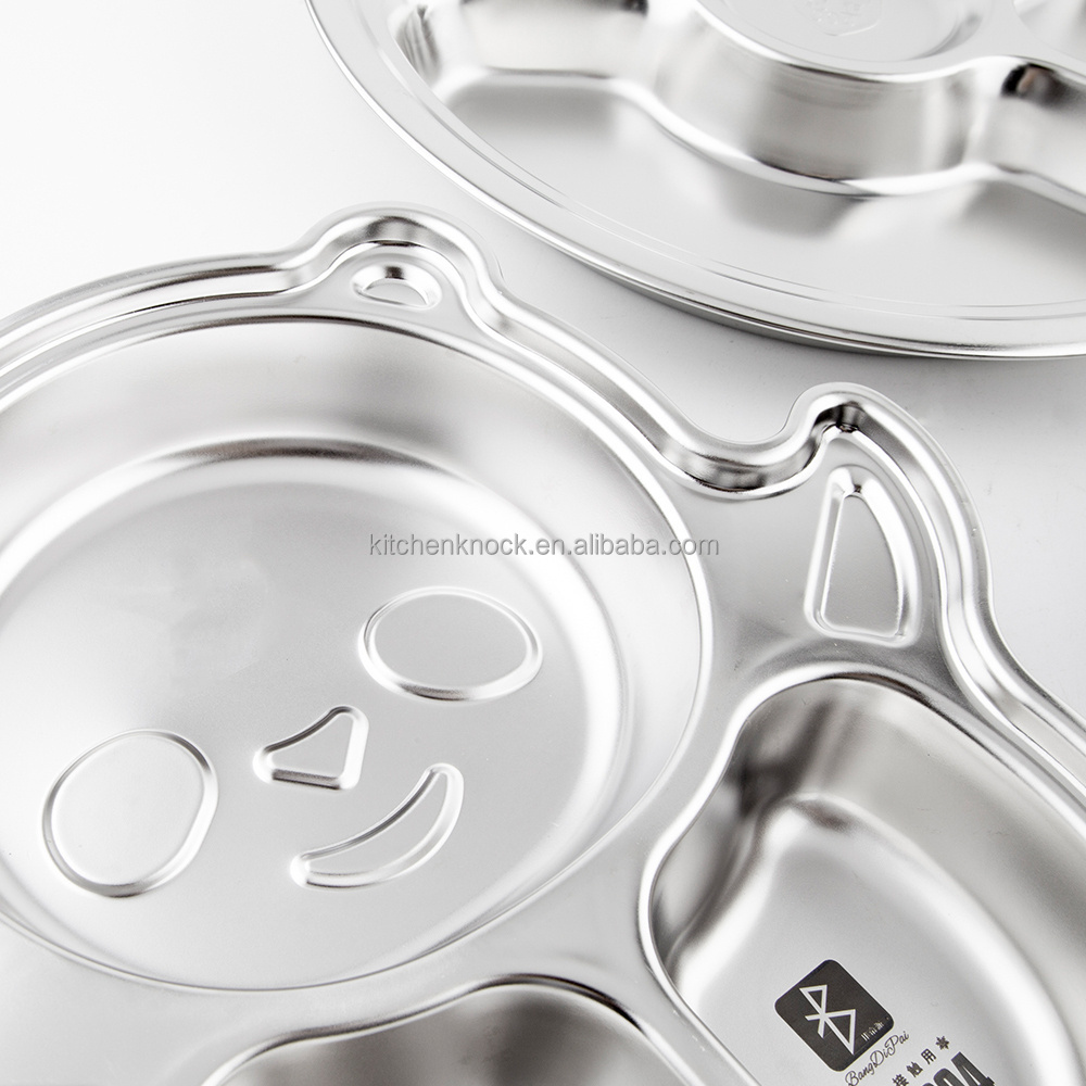 Factory Hospital School Stainless steel 201 304 material divided fast food tray dinner plate lunch box with cover