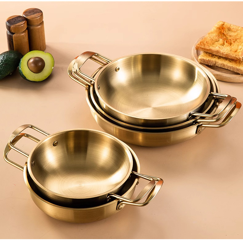 Good Quality Stainless Steel Golden Soup Pot Korean Ramen Instant Noodle Seafood Lobster Induction Cooker Dry Pot