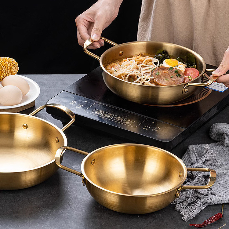 Good Quality Stainless Steel Golden Soup Pot Korean Ramen Instant Noodle Seafood Lobster Induction Cooker Dry Pot