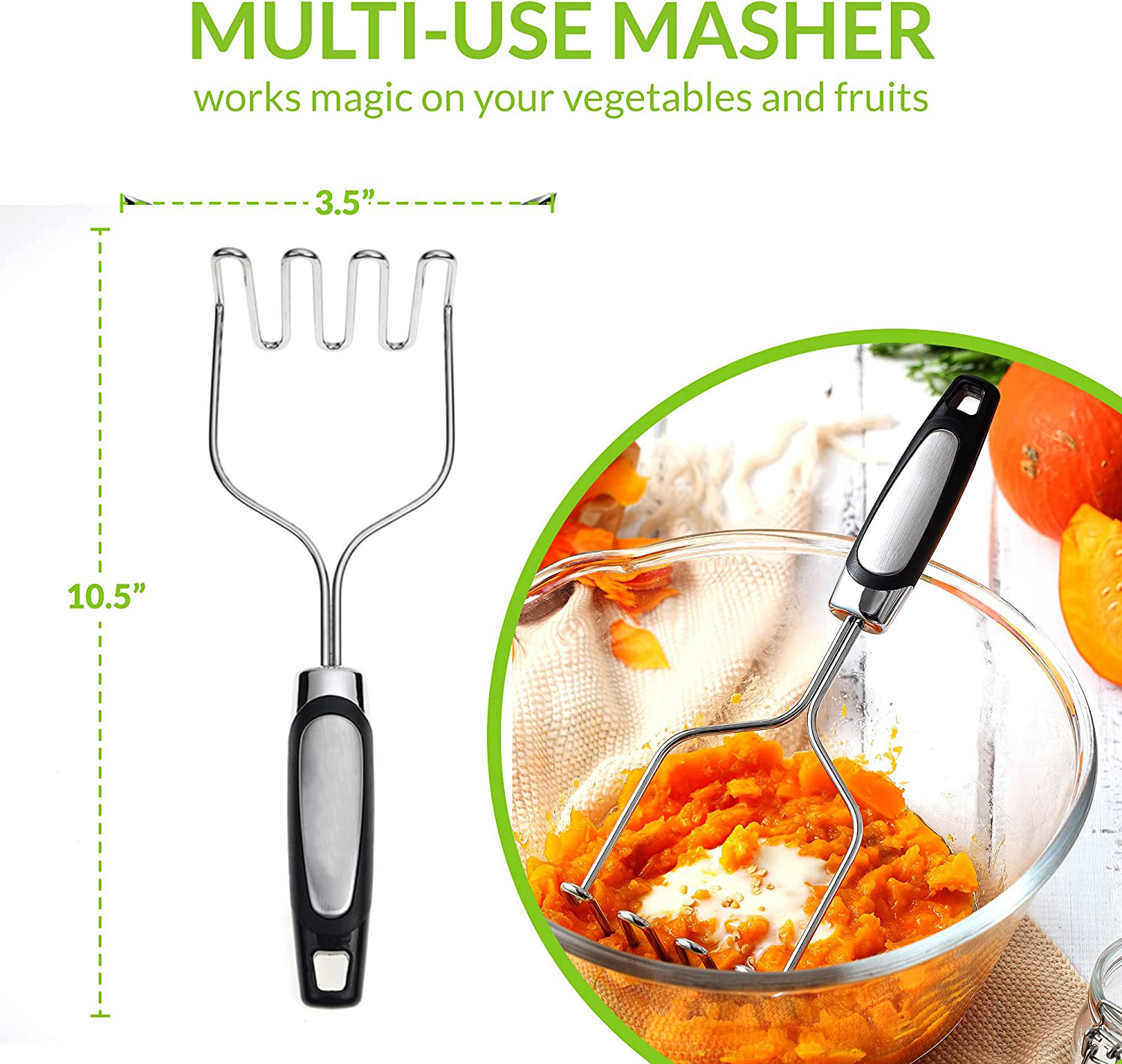 schiacciapresse puree kartoffelstampfer Hot Selling Potato Stainless Steel Mashed Kitchen Professional Mash Ricer Potato Masher