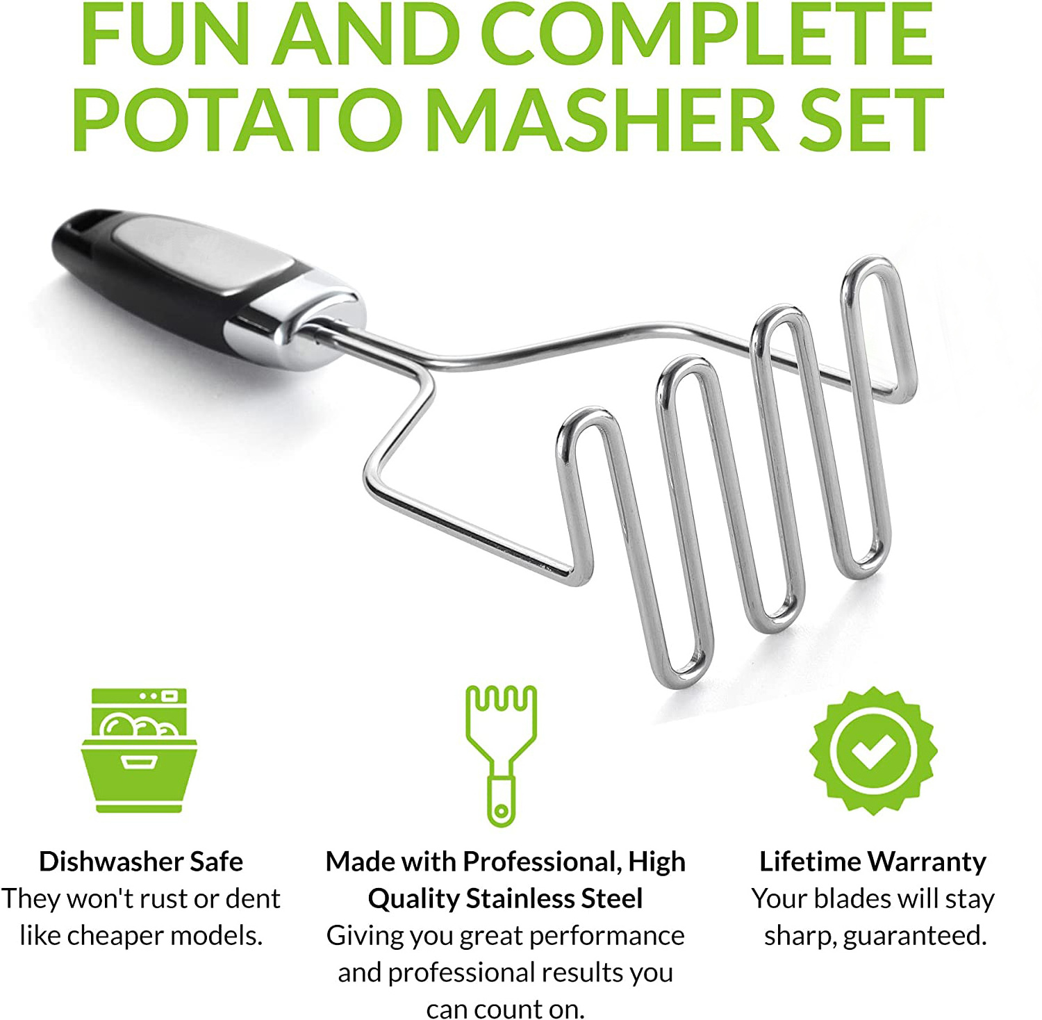 schiacciapresse puree kartoffelstampfer Hot Selling Potato Stainless Steel Mashed Kitchen Professional Mash Ricer Potato Masher