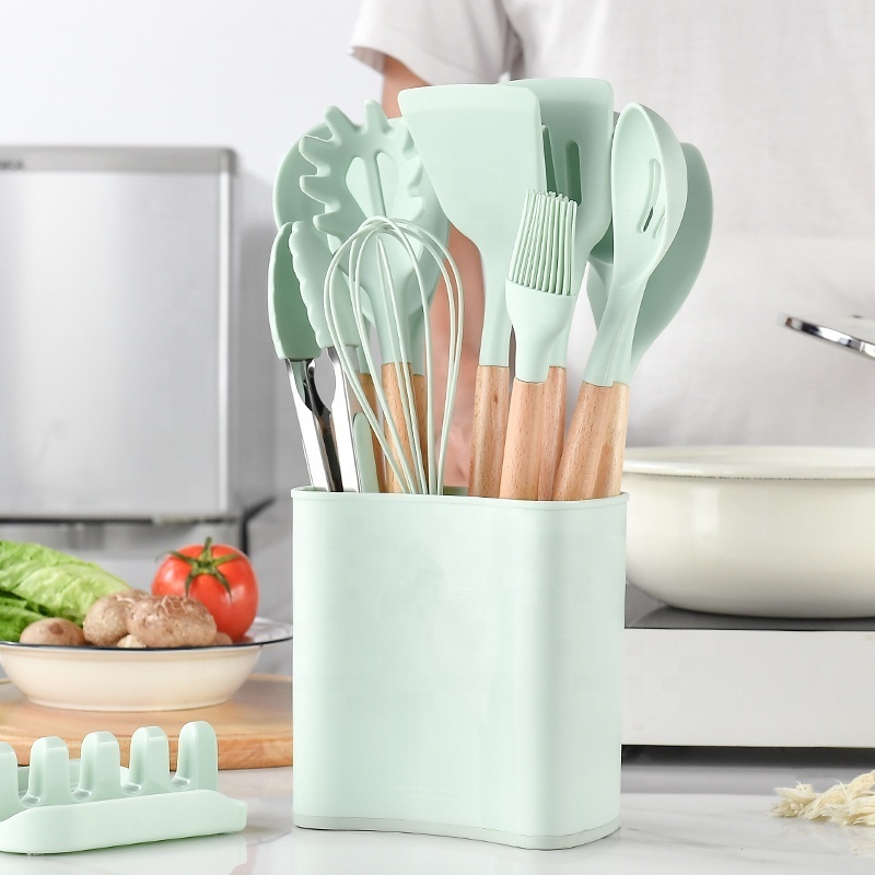 Ustensiles De Cuisine Utensilios De Cocina Unique Home and Kitchen Cooking Silicone Kitchen Utensils Set with Wooden Handle