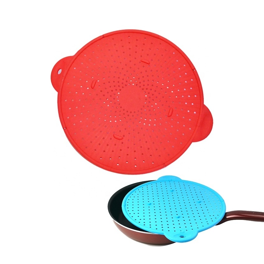 Microwave Round Silicone Splatter Screen High Temp Steamer Skillet Pot Pan Cover