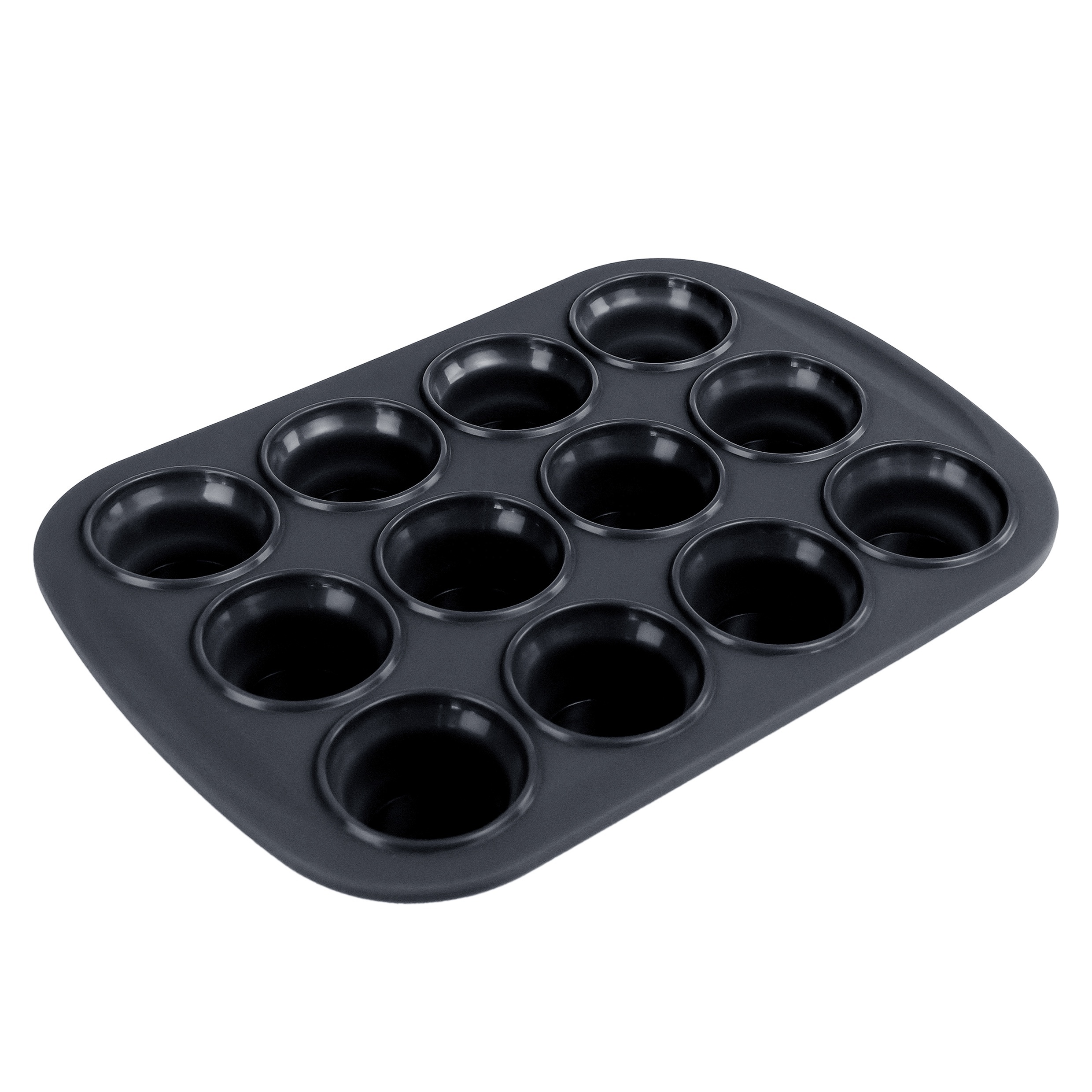 12 Cups Silicone Collapsible Large Ice Mold Tray for Muffin