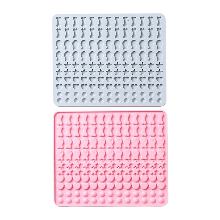 130 Cavity Bone Fish Shaped Silicone Baking Molds for Dog Treats Candy Chocolate Biscuit Ice Cube