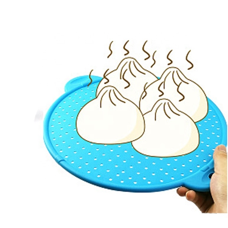 Microwave Round Silicone Splatter Screen High Temp Steamer Skillet Pot Pan Cover