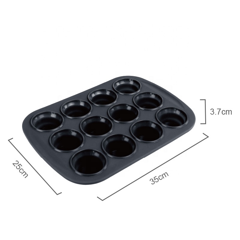 12 Cups Silicone Collapsible Large Ice Mold Tray for Muffin