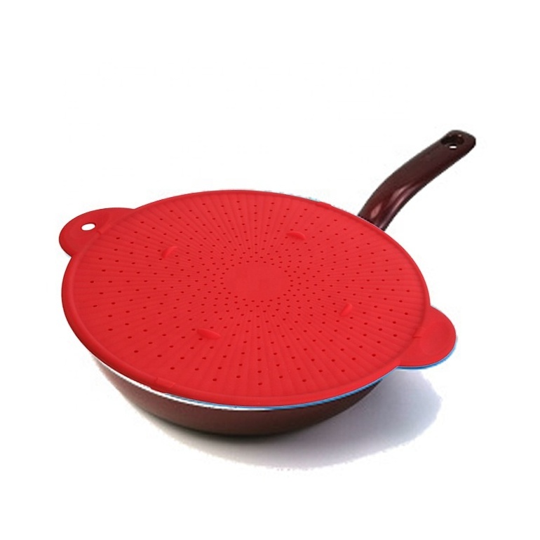 Microwave Round Silicone Splatter Screen High Temp Steamer Skillet Pot Pan Cover