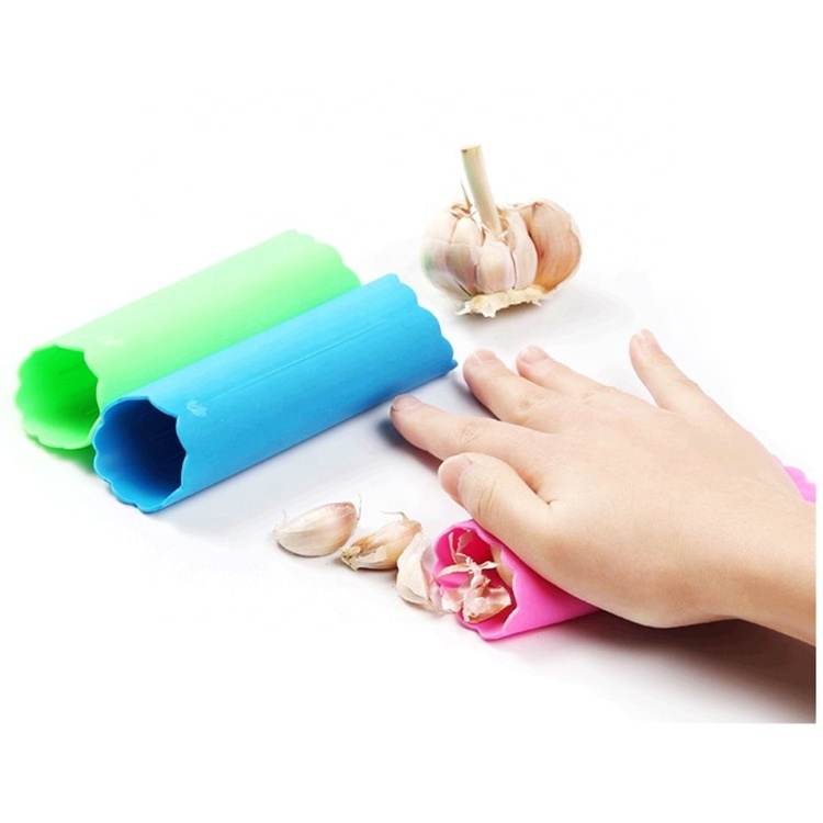 Useful Silicone Garlic Press Easy Roller Peeling Tube Silicone Garlic Press Peeler