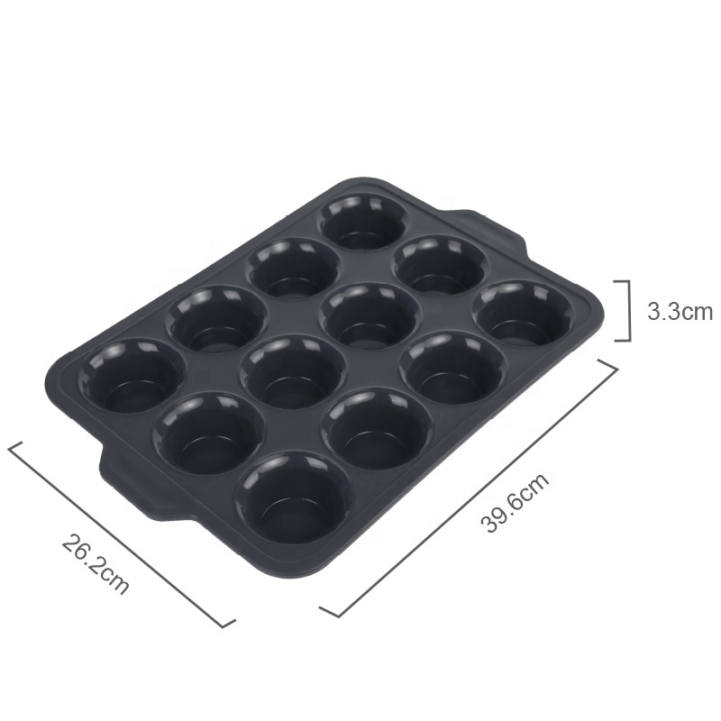 12 Cups Nonstick BPA Free Silicone Muffin Baking Tray Pan