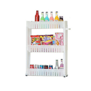 3 Tiers Plastic Home Kitchen Space Saving Storage Tools Holder Shelf Rack Organizer Beside Refrigerator With Wheels