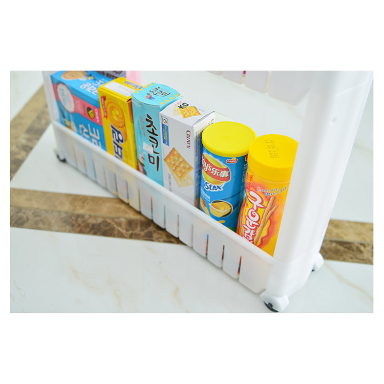 3 Tiers Plastic Home Kitchen Space Saving Storage Tools Holder Shelf Rack Organizer Beside Refrigerator With Wheels