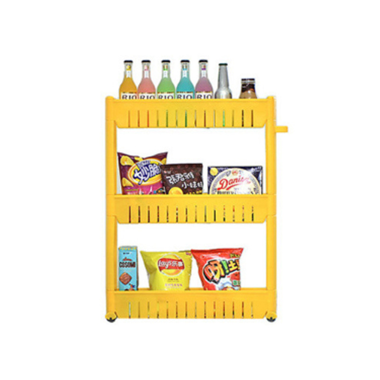 3 Tiers Plastic Home Kitchen Space Saving Storage Tools Holder Shelf Rack Organizer Beside Refrigerator With Wheels