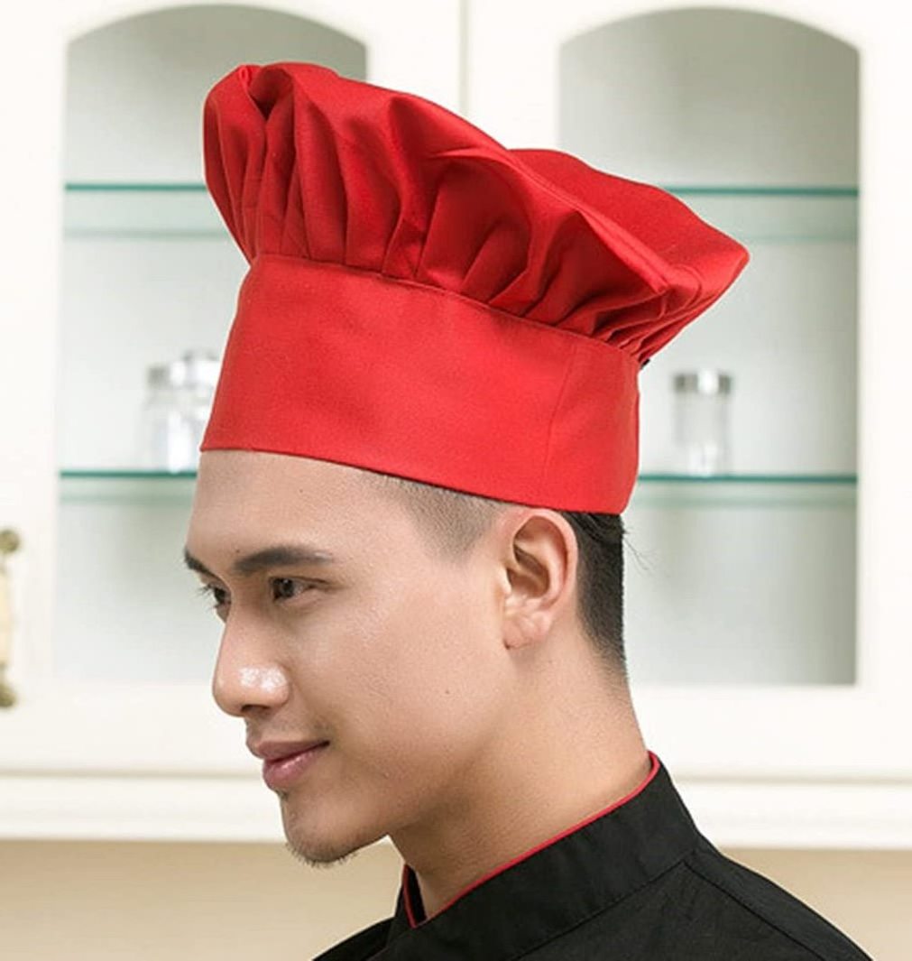 Unisex Chef Apron Hat Set Cotton Kitchen Apron Adult Adjustable with Butcher Hat Baker Costume Kitchen Pocket Pinafore