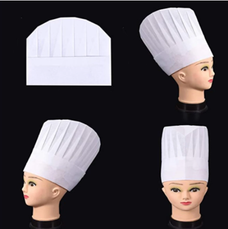 Disposable Paper Chef Hat Cooking Pastry Supplies for Restaurants Nbarwoven Kitchen Cooking Hat Black Paper Chef Hat Accessories