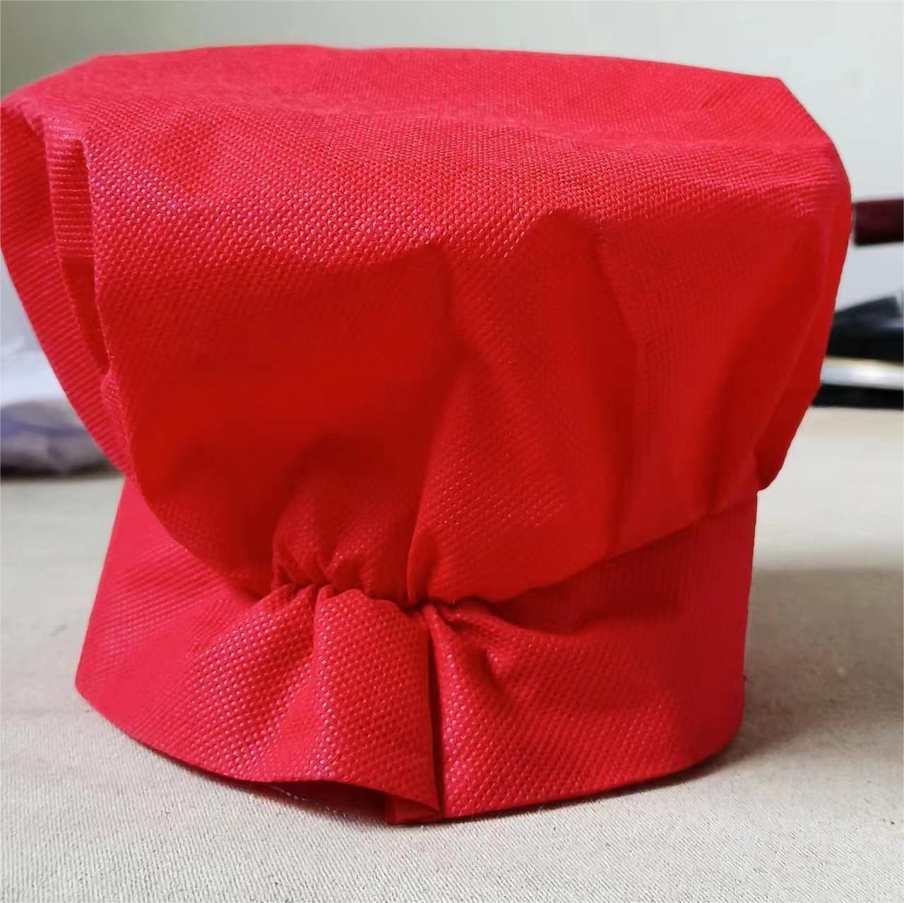 Red Disposable 80gsm Non woven Chef Hat for Food Restaurant Home Kitchen School Catering Hotel or Birthday Party Caps