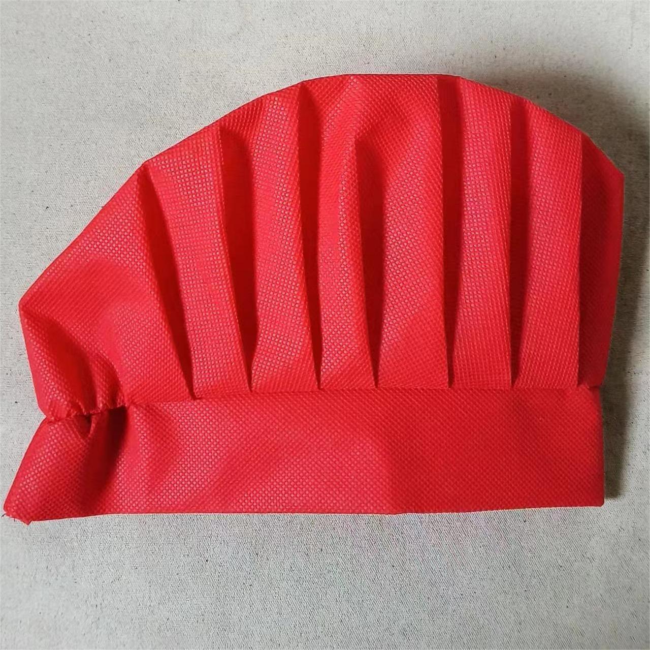 Red Disposable 80gsm Non woven Chef Hat for Food Restaurant Home Kitchen School Catering Hotel or Birthday Party Caps