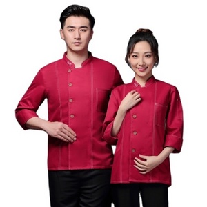 High quality modern white Shirt Long Sleeve Men Women Unisex Black cuisine apparel Restaurant Hotel Waiter Kitchen chef  Uniform