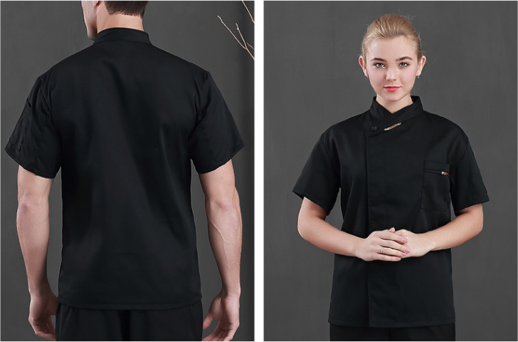 new Wholesale Unisex restaurant  Bakery Short Sleeve Breathable Double Breasted Cooking clothes kitchen chef jacket uniform