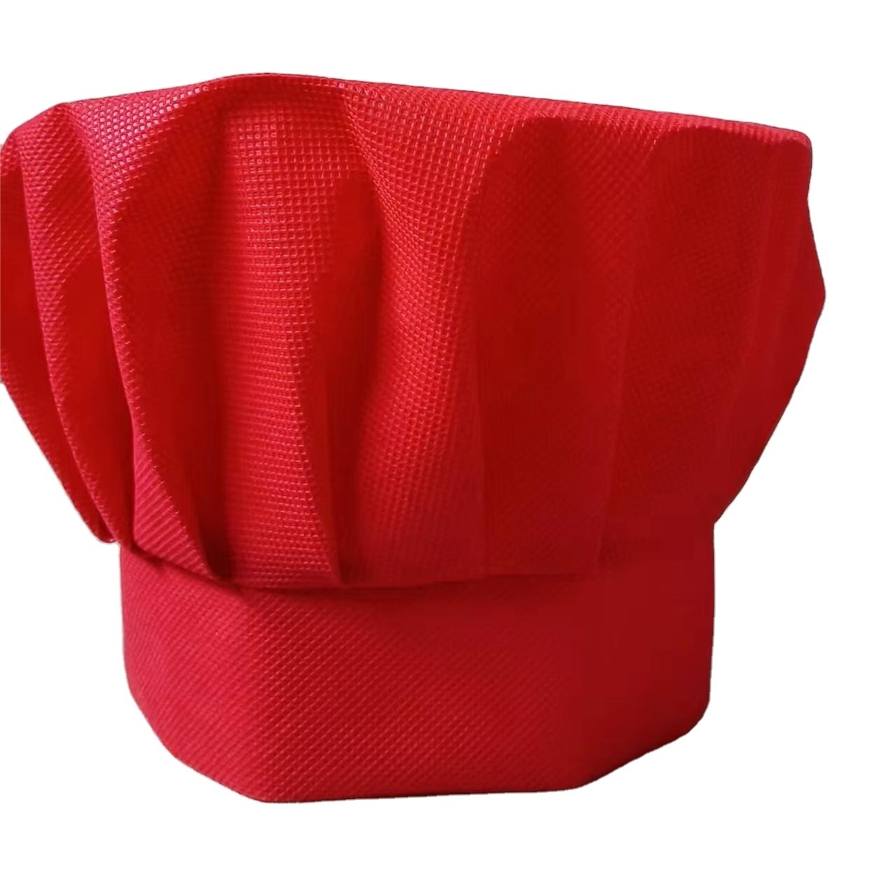 Red Disposable 80gsm Non woven Chef Hat for Food Restaurant Home Kitchen School Catering Hotel or Birthday Party Caps