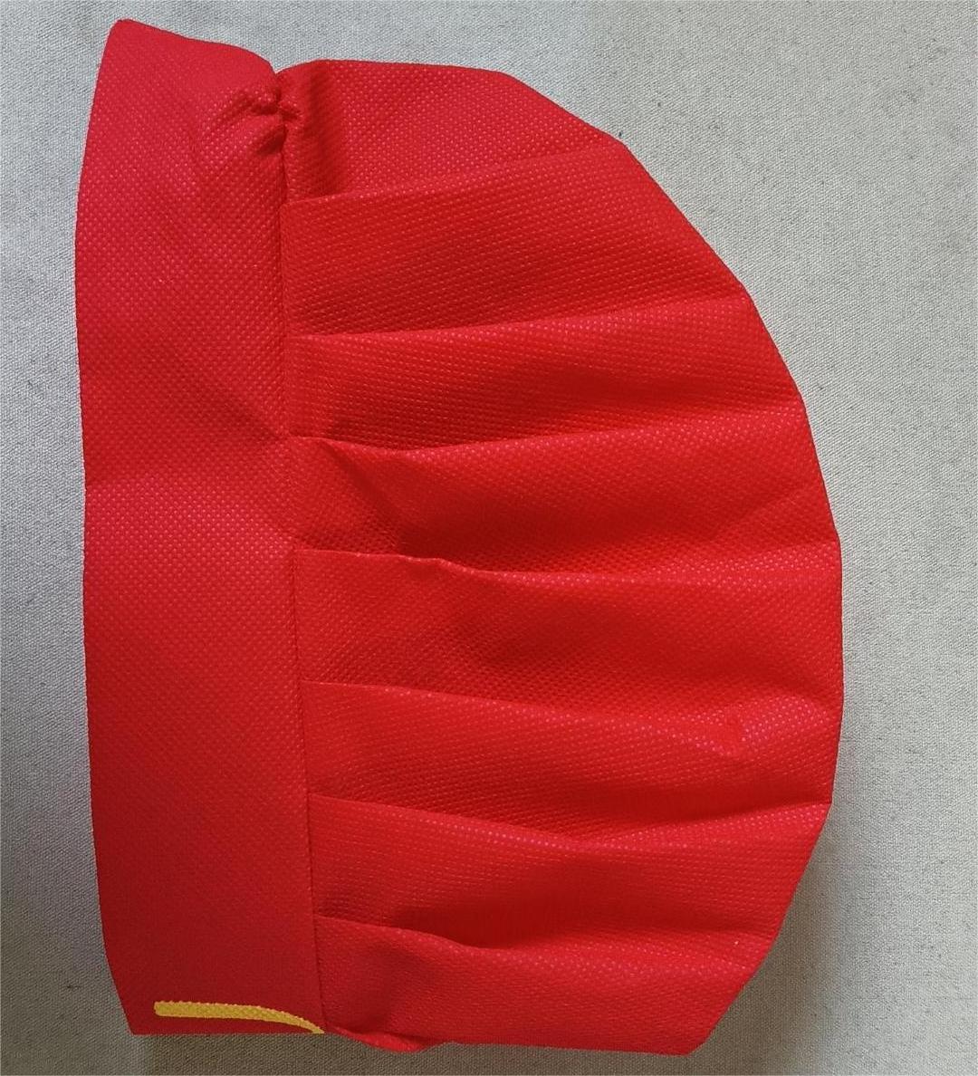 Red Disposable 80gsm Non woven Chef Hat for Food Restaurant Home Kitchen School Catering Hotel or Birthday Party Caps