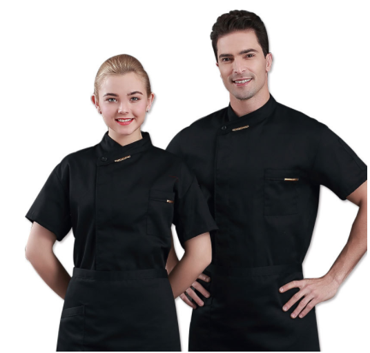 new Wholesale Unisex restaurant  Bakery Short Sleeve Breathable Double Breasted Cooking clothes kitchen chef jacket uniform