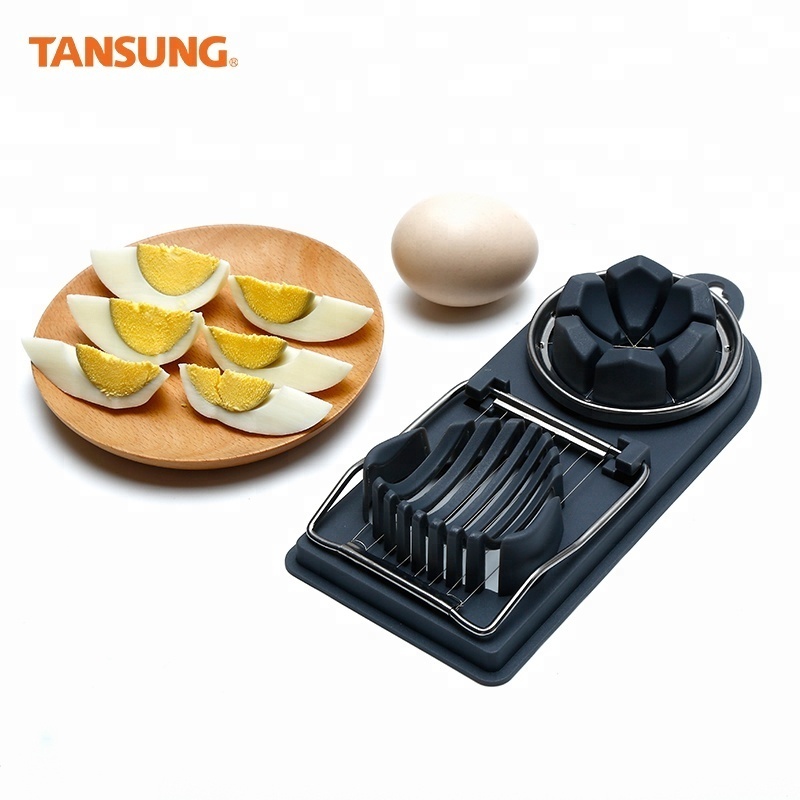 Plastic 2 in 1 Multi-functional Egg Cutter Stainless Steel Wire Egg Slicer