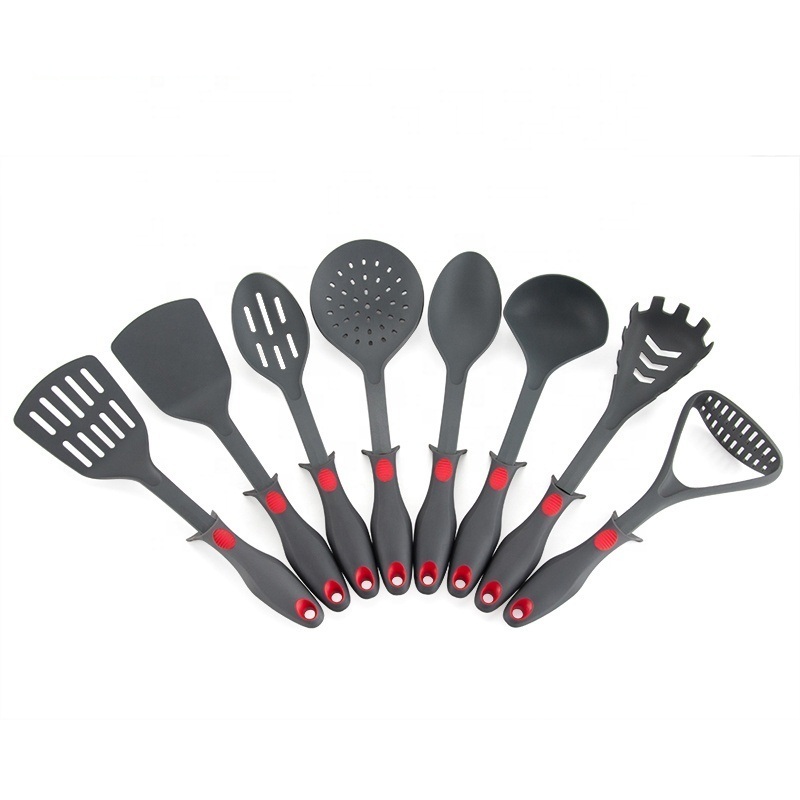 New Design Wholesale 8 PCS Kitchen Cooking Tool Sets Small Nylon Kitchen Utensils with TPR Handle