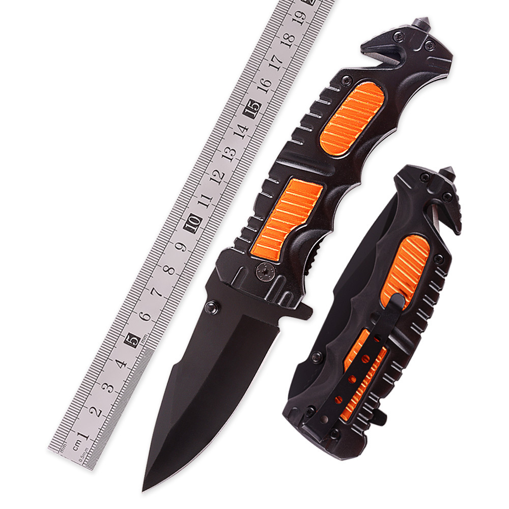 KJDG20 XINBIGO New Multifunctional Folding Knife Outdoor Camping Pocket Knife with Belt Cutter and Glass Breaker