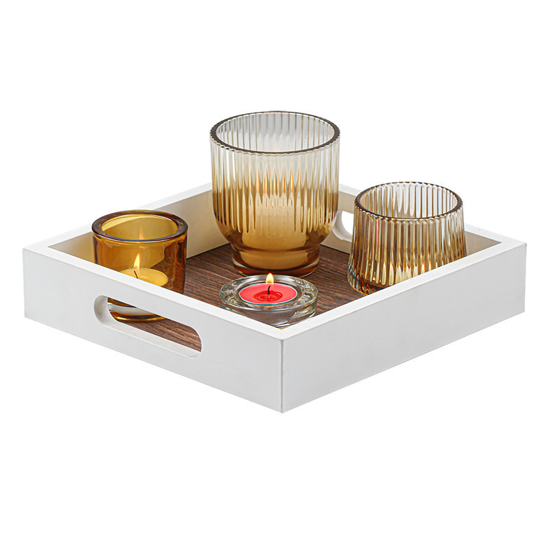 Wholesale Vintage Ribbed Amber Glass Tealight Votive Candle Holders