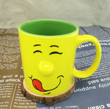 Colorful Ceramic Smile Face Nose Mug