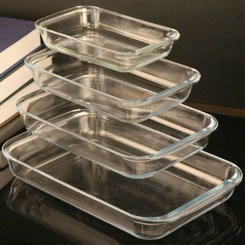 Clear Glass Baking Dishes For Food Use Oven Safe Glass Baking Plates