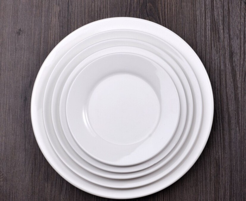 Wholesale porcelain dinning set restaurant dish white catering serving ceramic custom dinner plate