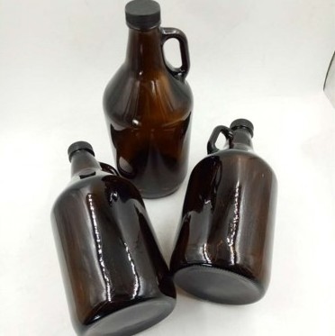 IN STOCK 64 oz Amber Round Glass Beer Growlers 1/2 Gallon Amber Growler Beer Jug