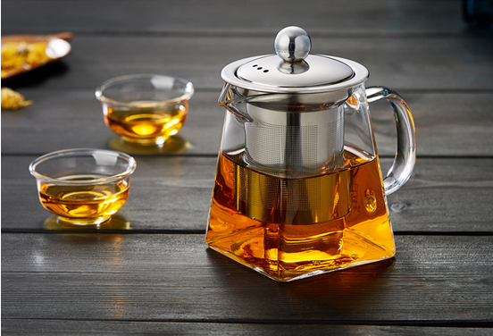 Lead Free glass teapot,Heat Resistant glass pitcher,Borosilicate Glass Teapot with Infuser