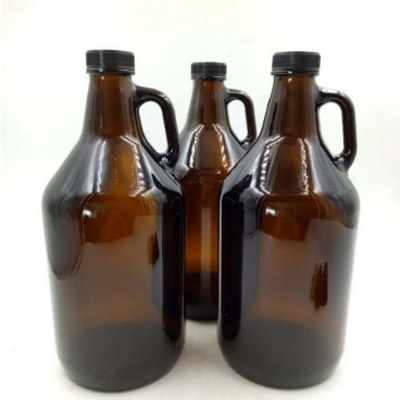 IN STOCK 64 oz Amber Round Glass Beer Growlers 1/2 Gallon Amber Growler Beer Jug